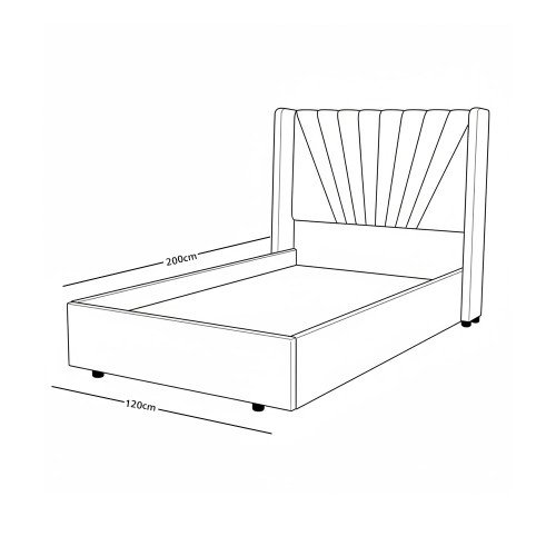 سرير خشبي بتنجيد مخملي فاخر 120×200سم سرير خشبي بتنجيد مخملي فاخر 120×200سم
