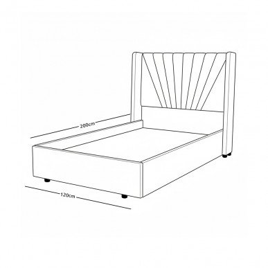 سرير خشبي بتنجيد مخملي فاخر 120×200سم