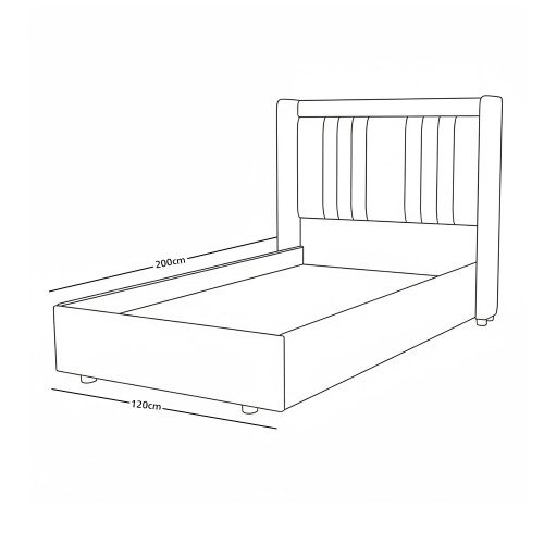 سرير خشبي بتنجيد مخملي فاخر 120×200سم سرير خشبي بتنجيد مخملي فاخر 120×200سم