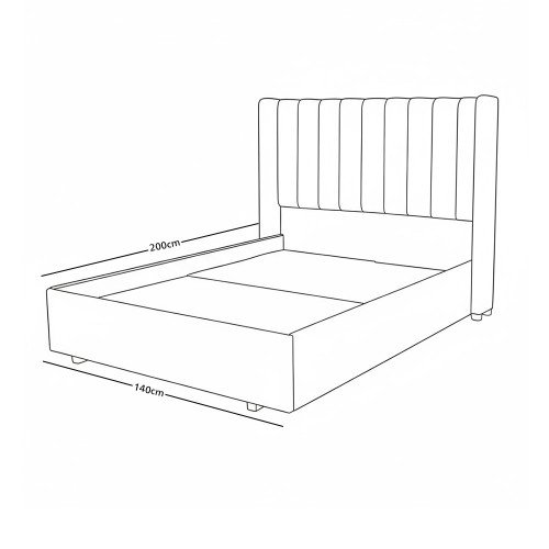 سرير خشبي بتنجيد مخملي فاخر 140×200سم سرير خشبي بتنجيد مخملي فاخر 140×200سم