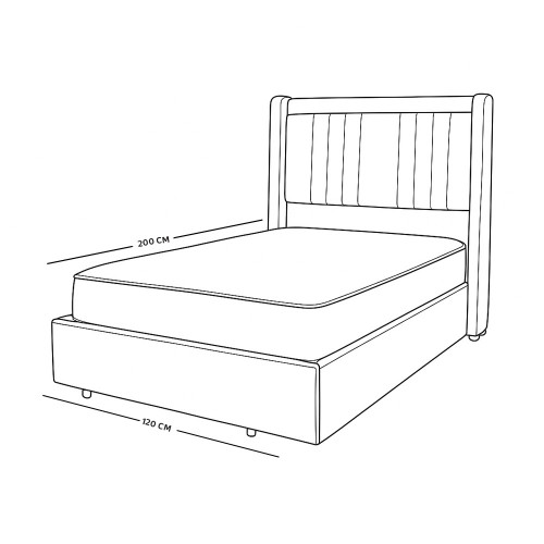 سرير خشبي بتنجيد مخملي فاخر 120×200سم سرير خشبي بتنجيد مخملي فاخر 120×200سم