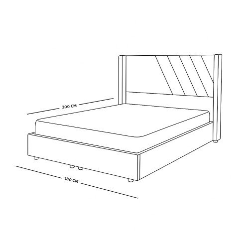 سرير خشبي بتنجيد مخملي فاخر 180×200سم