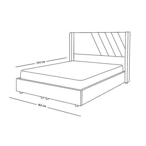 سرير خشبي بتنجيد مخملي فاخر 180×200سم