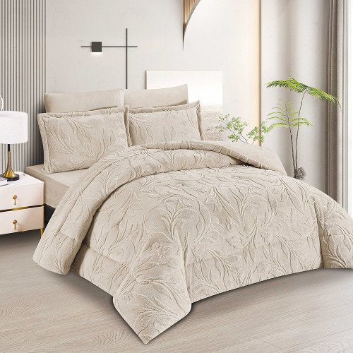 مفرش شتوي مخمل 4 قطع نفر