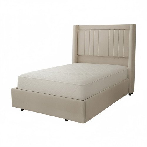 سرير خشبي بتنجيد مخملي فاخر 120×200سم سرير خشبي بتنجيد مخملي فاخر 120×200سم