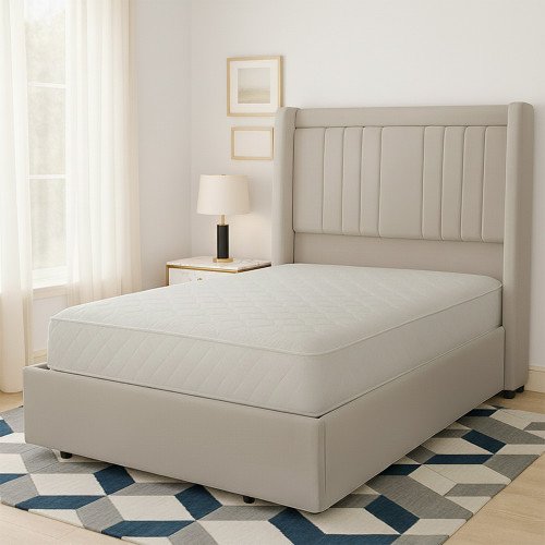 سرير خشبي بتنجيد مخملي فاخر 120×200سم سرير خشبي بتنجيد مخملي فاخر 120×200سم