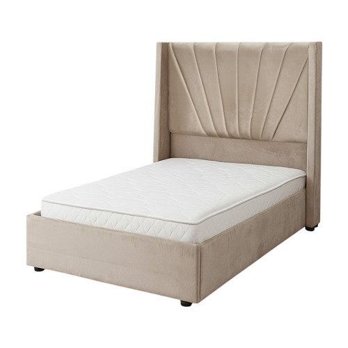 سرير خشبي بتنجيد مخملي فاخر 90×190 سم سرير خشبي بتنجيد مخملي فاخر 90×190 سم