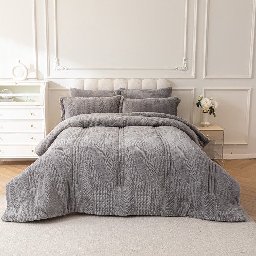 مفرش شتوي مخمل نيوم 4 قطع نفر