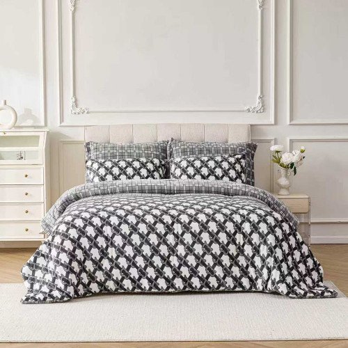 مفرش شتوي مخمل نيوم 4 قطع نفر