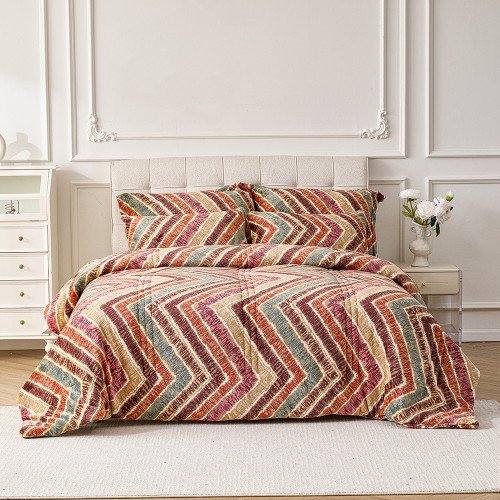 مفرش شتوي مخمل نيوم 6 قطع نفرين