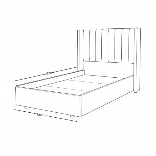 سرير خشبي بتنجيد مخملي فاخر 120×200سم سرير خشبي بتنجيد مخملي فاخر 120×200سم