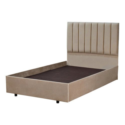 سرير خشبي بتنجيد مخملي عصري 120×200 سم
