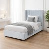 سرير خشبي بتنجيد مخملي عصري 120×200 سم