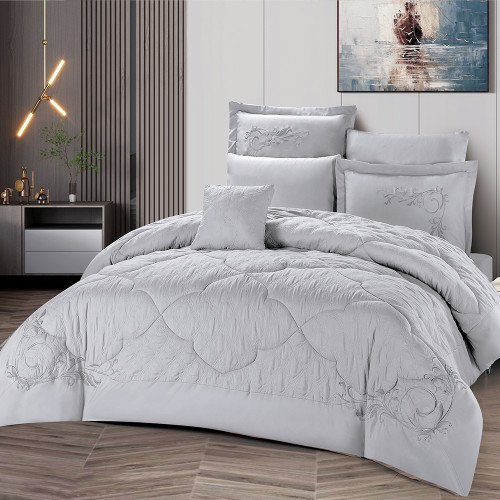 مفرش سرير 7 قطع نفرين رصاصي مفرش سرير 7 قطع نفرين رصاصي