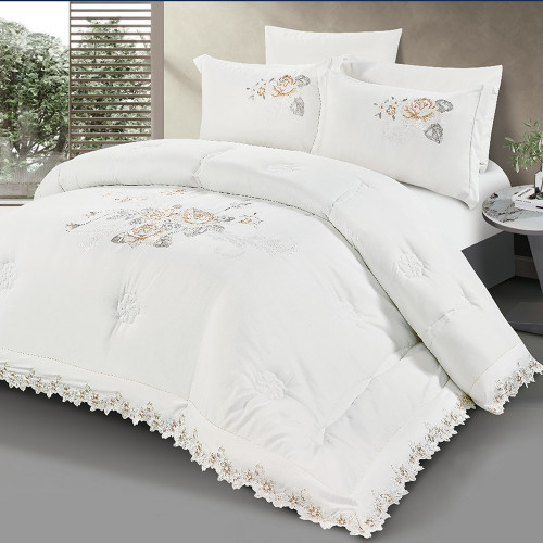 مفرش سرير 6 قطع نفرين ابيض مفرش سرير 6 قطع نفرين ابيض