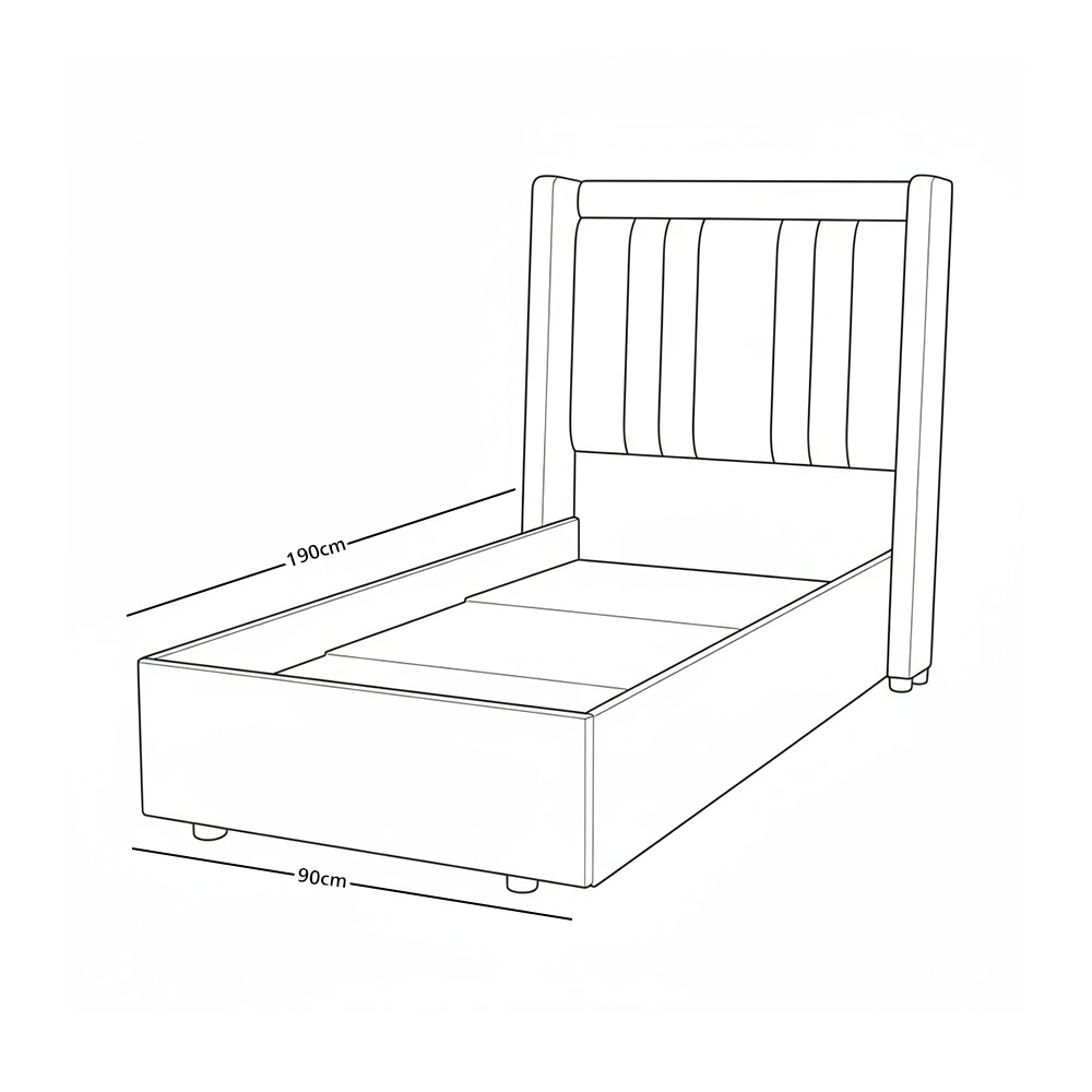 سرير خشبي بتنجيد مخملي فاخر 90×190 سم سرير خشبي بتنجيد مخملي فاخر 90×190 سم