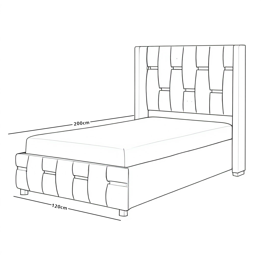 سرير خشبي بتنجيد مخملي فاخر 120×200سم سرير خشبي بتنجيد مخملي فاخر 120×200سم