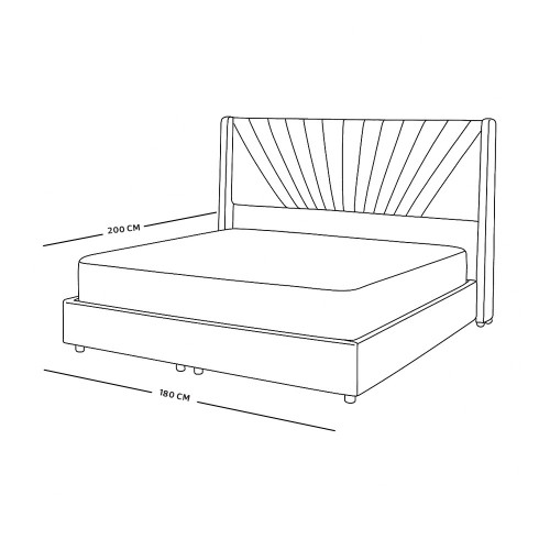 سرير خشبي بتنجيد مخملي فاخر 180×200سم