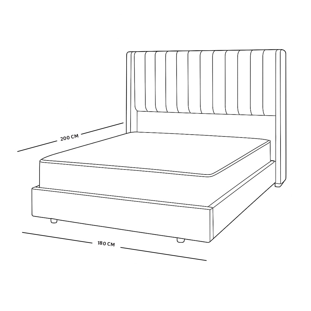 سرير خشبي بتنجيد مخملي فاخر 180×200سم سرير خشبي بتنجيد مخملي فاخر 180×200سم