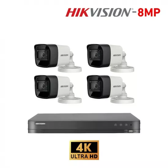 بكج 4 كاميرات 8 ميقا بوضوح 4k مع الرسيفر والهاردسك 