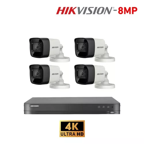 بكج 4 كاميرات 8 ميقا بوضوح 4k مع الرسيفر والهاردسك 