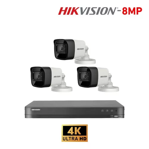 بكج 3 كاميرات 8 ميقا بوضوح 4k مع الرسيفر والهاردسك