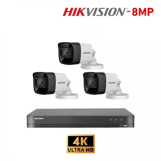 بكج 3 كاميرات 8 ميقا بوضوح 4k مع الرسيفر والهاردسك بكج 3 كاميرات 8 ميقا بوضوح 4k مع الرسيفر والهاردسك