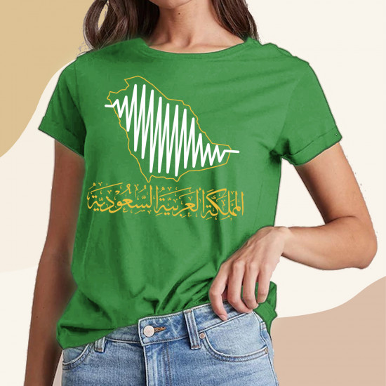 تيشيرت خريطة المملكة نبض قلب 