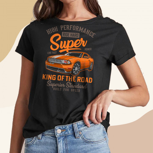 تيشيرت سيارة دوج شاجر برتقالي تيشيرت سيارة دوج شاجر برتقالي