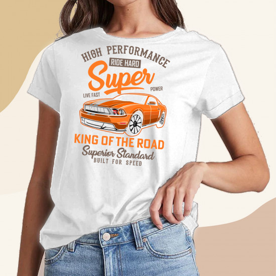 تيشيرت سيارة دوج شاجر برتقالي