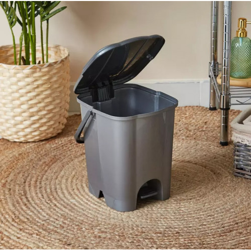سلّة نفايات بدوّاسة ستيب إن - 8 لتر رمادي 