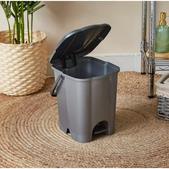 سلّة نفايات بدوّاسة ستيب إن - 8 لتر رمادي 