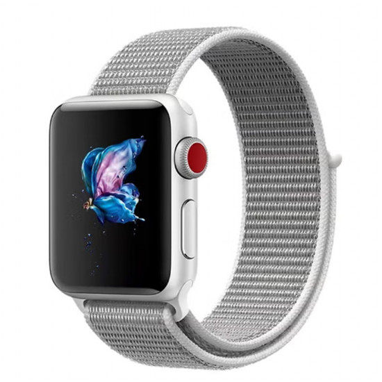 سوار قابل للتبديل لساعة أبل (سلسلة 1-7)، مقاس 42-44 مم رمادي / أبيض