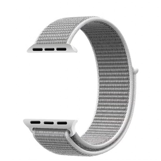 سوار قابل للتبديل لساعة أبل (سلسلة 1-7)، مقاس 42-44 مم رمادي / أبيض