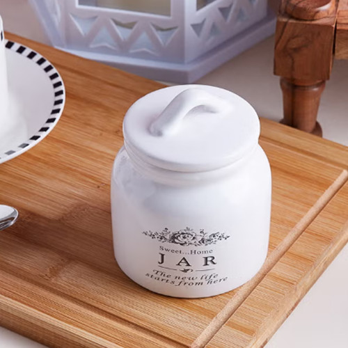 علبة تخزين سكر تحمل عبارة "Sweet Home" أبيض 8.5x10.5سم