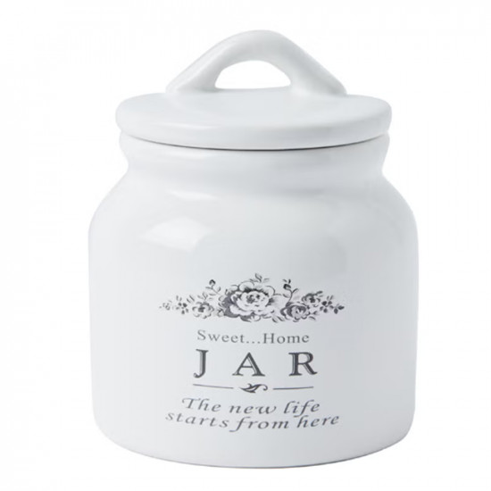علبة تخزين سكر تحمل عبارة "Sweet Home" أبيض 8.5x10.5سم