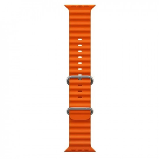 سوار من السيليكون الناعم الشكل الجديد لساعة أبل مقاس 45 مم/ 44 مم/ 42 مم متوافق مع ساعات أبل آي ووتش برتقالي 