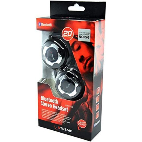 سماعة رأس فوق الأذن لاسلكية بصوت ستيريو تعمل بالبلوتوث مع ميكروفون أسود/فضي