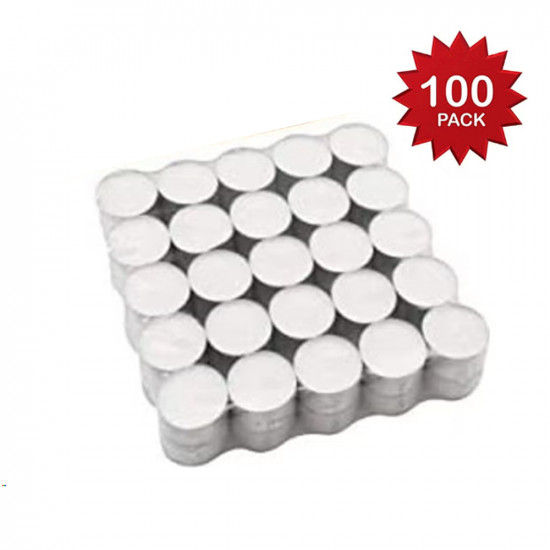 طقم شموع مكوّن من 100 قطعة أبيض/فضي 38مم