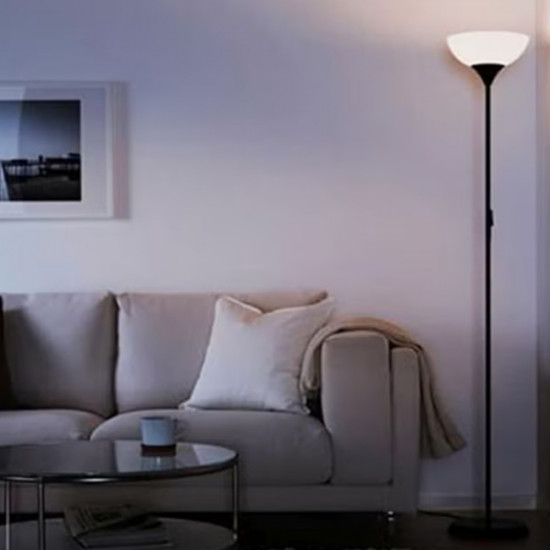 مصباح أرضي للديكور أبيض/ أسود