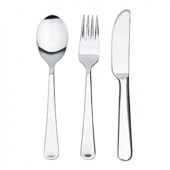 مجموعة أدوات المائدة - 3 قطع - فضي
