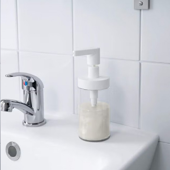موزع الصابون السائل شفاف/ أبيض 10سم