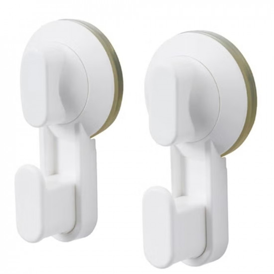 خطاف مزود بأداة امتصاص للتثبيت على الحائط أبيض