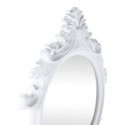 مرآة حائط بيضاوية مزينة بالاس قياس 4x60x83 سم أبيض