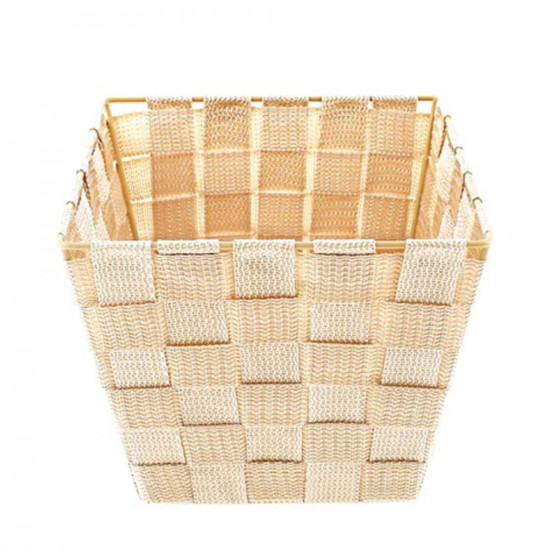 سلة بحزام - بيج 19x19x16سم