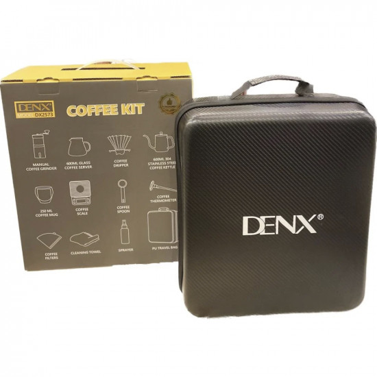 حقيبة أدوات تحضير قهوة V60 ماركة DENX عبارة عن مجموع 12 قطعة