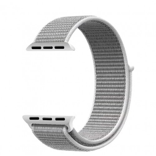 سوار قابل للتبديل لساعة أبل (سلسلة 1-7)، مقاس 42-44 مم رمادي / أبيض