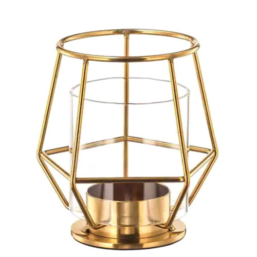 حامل شمعة سائلة ذهبي