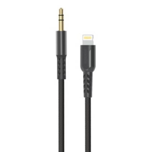كابل مضفر Lightning إلى AUX أسود