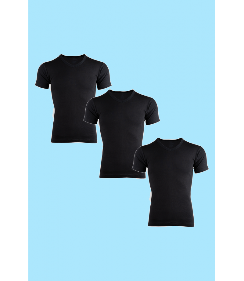 شد 6 حبة فنايل ستريش رقبة V  قطن 100% ماركة جيلان التركية كود 047